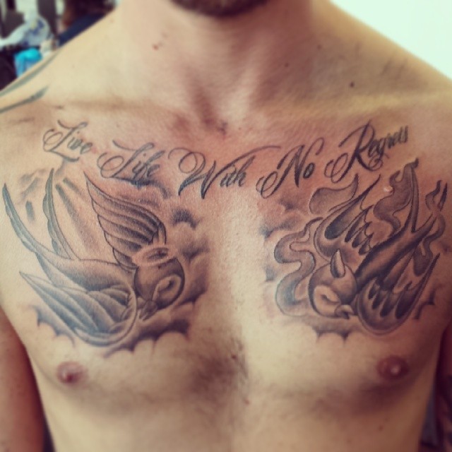 Script With Doves Across the Chest