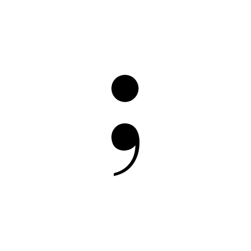 Semicolon tattoo meaning: classic black semicolon design