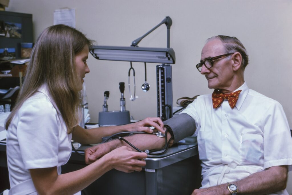 Doctor examining a patient in a clinic
