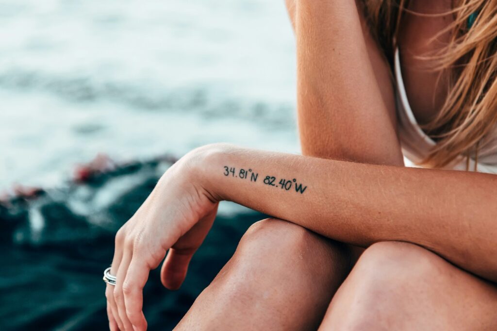 Fine line tattoo on the wrist