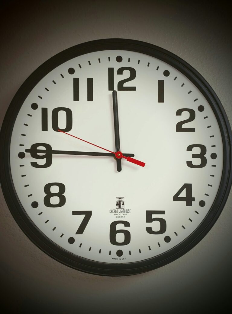 How long does a tattoo take: classic wall clock showing the time