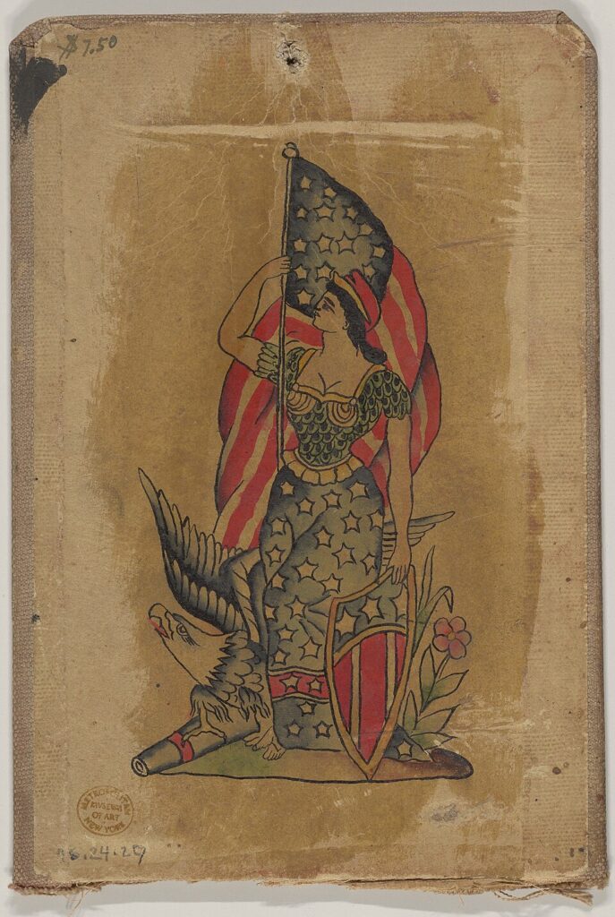Vintage patriotic America tattoo flash