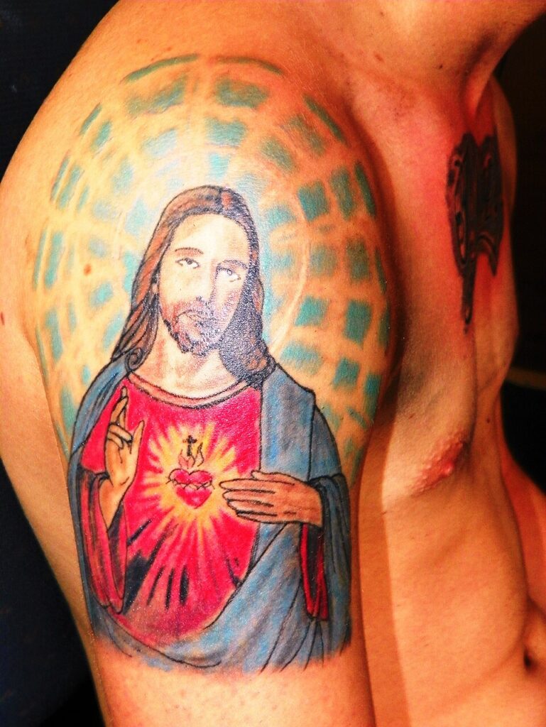 Color Sacred Heart of Jesus tattoo