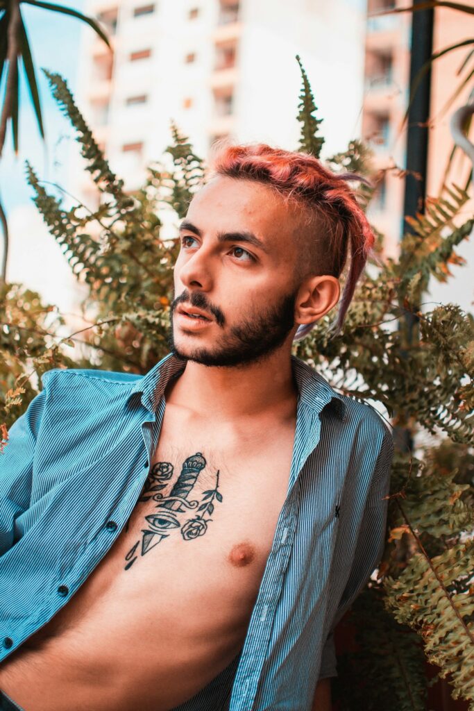 Chest tattoos for men: small piece on the upper chest