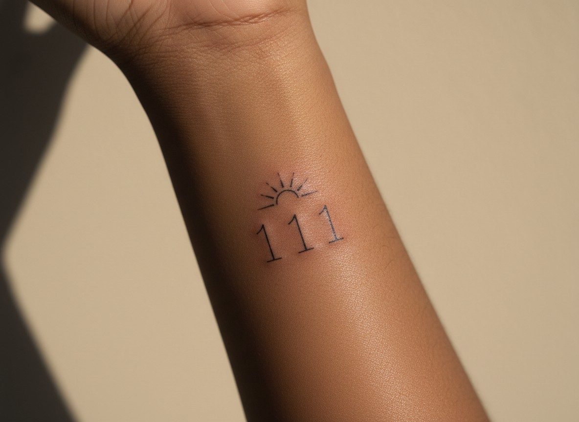 444 tattoo meaning: 111 new beginnings on the inner forearm