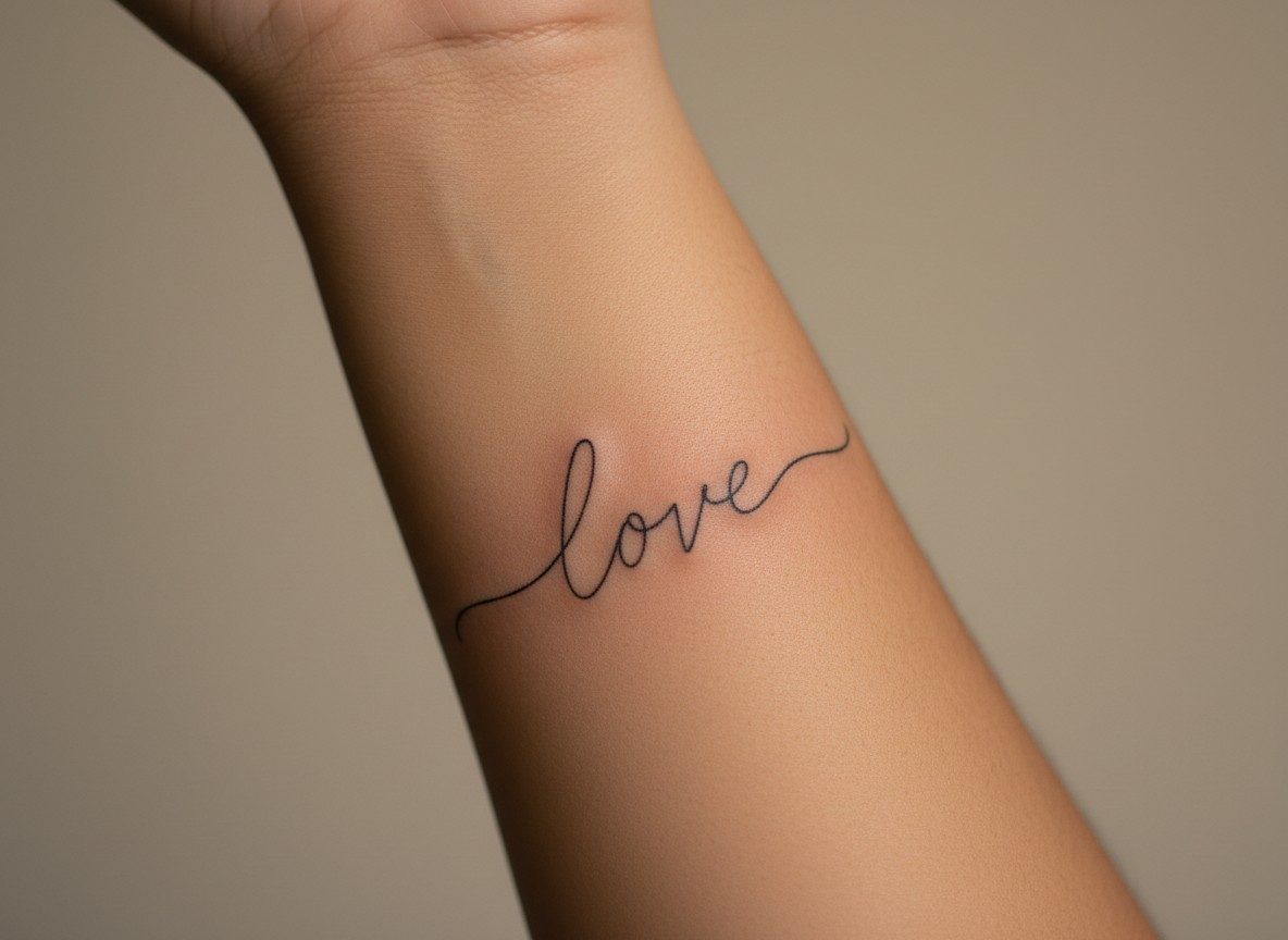 Mom tattoos: mom handwriting on the inner forearm