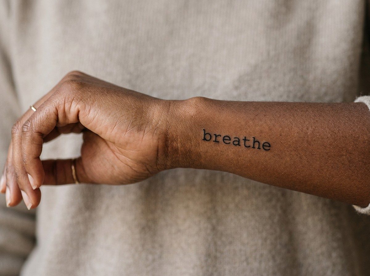 Tattoo fonts: typewriter on the inner wrist