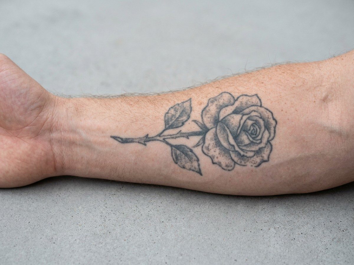 Tattoo removal: after three sessions on the outer forearm