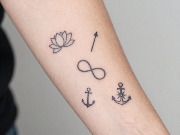 Tattoo symbols and meanings: small symbol tattoos on the forearm