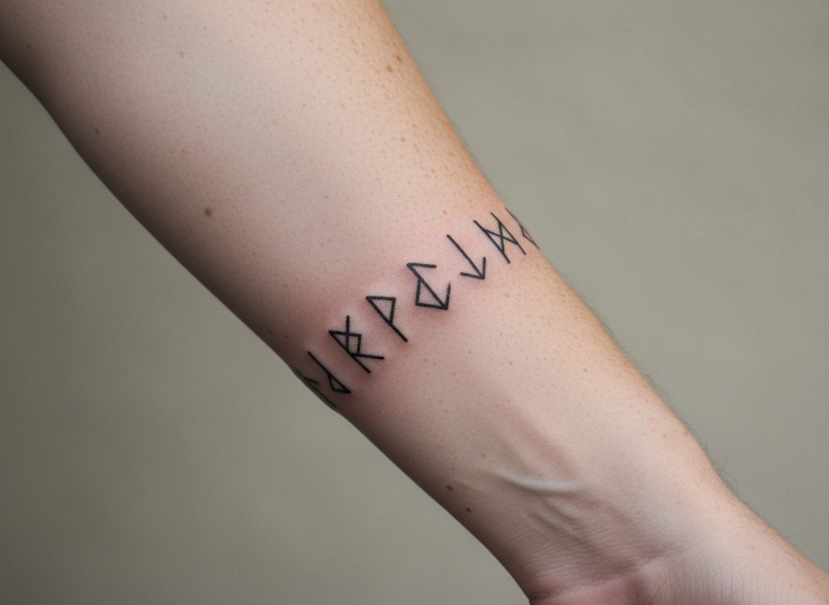 Viking tattoo ideas: rune band on the forearm